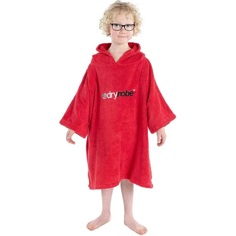 Dryrobe Kids Organic Cotton Towel Robe V3 Small 10-13 Years Red-2